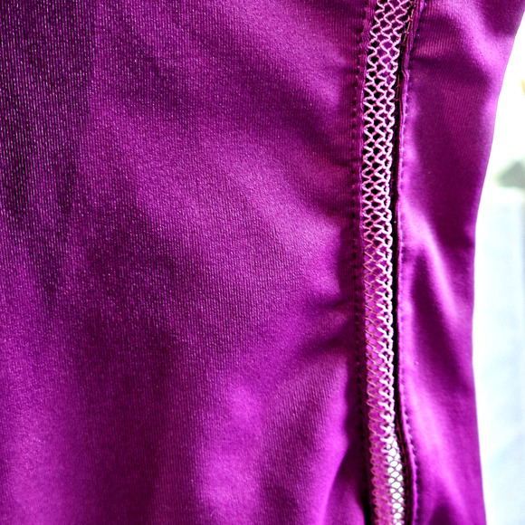 Coral Bay Golf Women's Sleeveless Top Tank 1/4 Zip Size XL Mesh Detail Purple - Picture 6 of 7